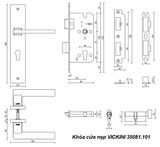  Khóa cửa nẹp VICKINI 35081.101 MBG vàng xước mờ, ruột chốt 