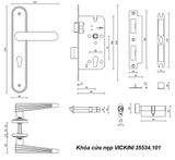  Khóa cửa nẹp VICKINI 35534.101 MSN ken xước mờ 