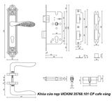  Khóa cửa nẹp VICKINI 35768.101 CF cafe vàng, ruột chốt 