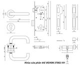  Khóa cửa phân thể VICKINI 37002.101 OBP inox 201 đen mờ, ruột chốt 