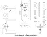  Khóa cửa phân thể VICKINI 37003.101 SSS inox 201 mờ, ruột chốt 