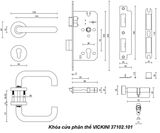  Khóa cửa phân thể VICKINI 37102.101 SSS inox 304 mờ, ruột chốt 