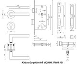  Khóa cửa phân thể VICKINI 37103.101 SSS inox 304 mờ, ruột chốt 