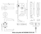  Khóa cửa phân thể VICKINI 37215.101 SSS inox 304 mờ, ruột chốt 