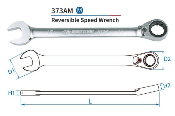  Cờ lê vòng miệng tự động 17mm Kingtony 373A17M 