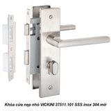  Khóa cửa nẹp nhỏ VICKINI 37511.101 SSS inox 304 mờ, ruột chốt 
