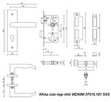  Khóa cửa nẹp nhỏ VICKINI 37515.101 SSS inox 304 mờ, ruột chốt 