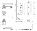  Khóa cửa phân thể VICKINI 38306.101 K24 mạ vàng K24 