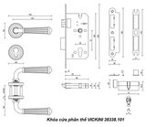  Khóa cửa phân thể VICKINI 38338.101 EG vàng hồng 