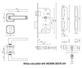 Khóa cửa phân thể VICKINI 38378.101 EG vàng hồng 