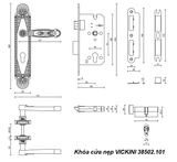  Khóa cửa nẹp VICKINI 38502.101 K24 mạ vàng K24 