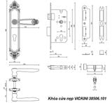  Khóa cửa nẹp VICKINI 38506.101 K24 mạ vàng K24 