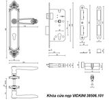  Khóa cửa nẹp VICKINI 38506.101 EG vàng hồng 