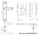  Khóa cửa nẹp VICKINI 38578.101 K24 mạ vàng K24 