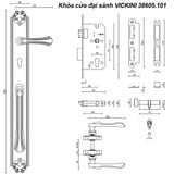  Khóa cửa đại sảnh VICKINI 38605.101 EG vàng hồng 