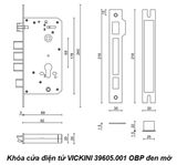  Khóa cửa điện tử VICKINI 39605.001 OBP đen mờ 