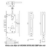  Khóa cửa điện tử VICKINI 39705.002 OBP đen mờ 