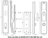  Khóa cửa điện tử VICKINI 39717.002 OBP đen mờ 