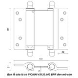  Bản lề cửa lò xo VICKINI 43120.100 BPR đen mờ sơn 