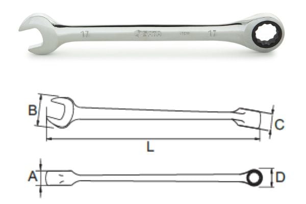  Cờ lê vòng miệng tự động 12mm SATA 43205 