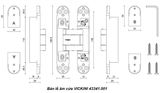  Bản lề âm cửa VICKINI 43341.001 SG vàng mờ 