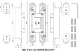  Bản lề âm cửa VICKINI 43343.001 SG vàng mờ 