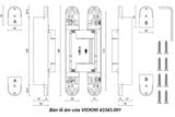  Bản lề âm cửa VICKINI 43343.001 SPR bạc mờ 