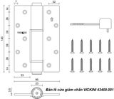  Bản lề cửa giảm chấn VICKINI 43400.001 SPR bạc mờ 