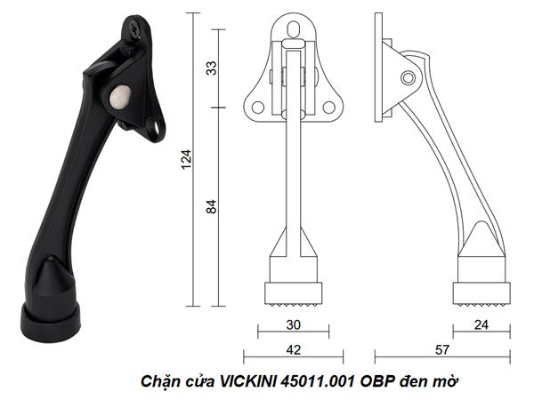  Chặn cửa VICKINI 45011.001 OBP đen mờ 