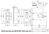  Chốt cửa móc âm 46701.001 SSS inox mờ 