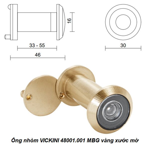  Ống nhòm VICKINI 48001.001 MBG vàng xước mờ 
