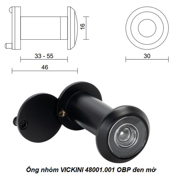 Ống nhòm VICKINI 48001.001 OBP đen mờ 