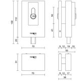  Kẹp kính VICKINI 61053.002 PSS inox bóng khóa 