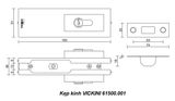 Kẹp kính VICKINI 61500.001 PSS inox bóng khóa 2 đầu 