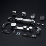  Bộ bánh xe kẹp kính VICKINI 62001.001 SSS inox mờ 