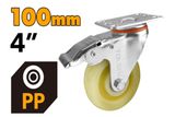  Bánh xe kéo xoay có phanh bằng nhựa PP 100mm Tolsen 62912 