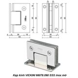 Kẹp kính VICKINI 66078.090 SSS inox mờ 