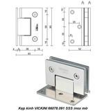  Kẹp kính VICKINI 66078.091 SSS inox mờ 