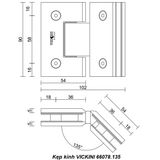  Kẹp kính VICKINI 66078.135 PSS inox bóng 