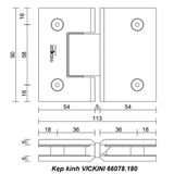  Kẹp kính VICKINI 66078.180 PSS inox bóng 