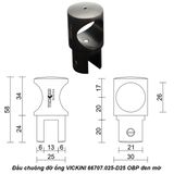  Đầu chuông đỡ ống VICKINI 66707.025-D25 OBP đen mờ 