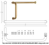  Tay cửa kính VICKINI 69123.500-D25x300x500 MBG vàng xước mờ 