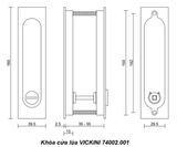  Khóa cửa lùa VICKINI 74002.001 OBP đen mờ 