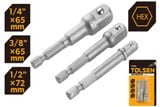  Bộ 3 đầu chuyển từ lục giác sang đầu tuýp Tolsen 77864 