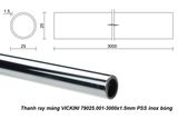  Thanh ray máng VICKINI 79025.001-3000x1.5mm PSS inox bóng 
