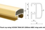  Thanh ray máng VICKINI 79040.001-2000mm MBG vàng xước mờ 