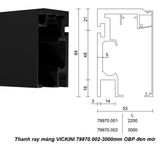  Thanh ray máng VICKINI 79970.002-3000mm OBP đen mờ 