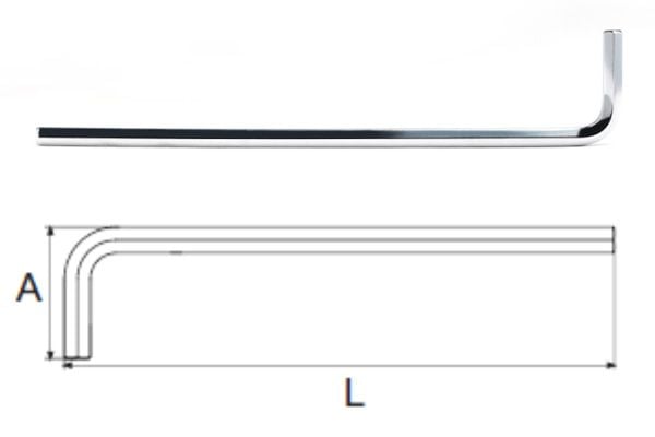  Lục giác đầu bằng chữ L loại dài 2mm SATA 80305 