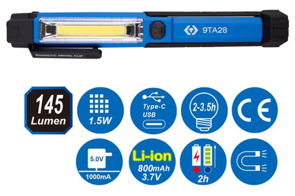  Đèn Led sạc dài 180mm Kingtony 9TA28 