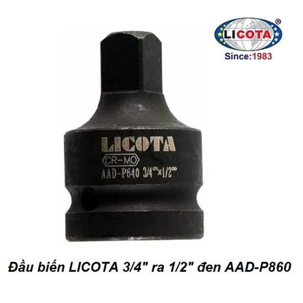  Đầu biến 3/4 ra 1/2 màu đen LICOTA AAD-P640 